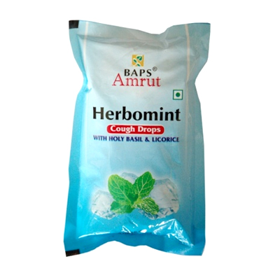 Леденцы от кашля "Herbomint" с тулси и солодкой 20 шт., BAPS Amrut Леденцы от кашля "Herbomint" с тулси и солодкой 20 шт., BAPS Amrut