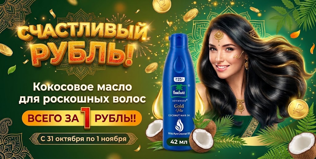Счастливый рубль для роскоши волос - кокосовое масло