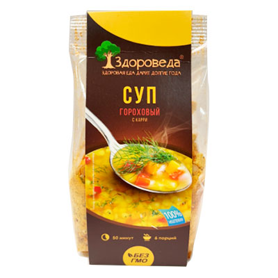Суп гороховый с карри 250 г, "Здороведа" Суп гороховый с карри 250 г, "Здороведа"