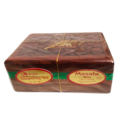 Подарочный набор премиального чая (Darjeeling, Masala) в деревянной коробке 2 вида по 50 г., FSSAI Подарочный набор премиального чая (Darjeeling, Masala) в деревянной коробке 2 вида по 50 г., FSSAI