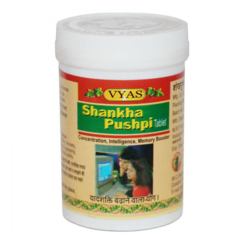 Шанкха пушпи (Shankha Pushpi) 100 табл., Vyas Farmaceuticals
