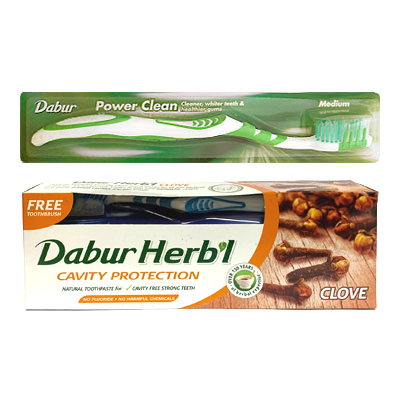 Зубная паста "Гвоздика" 150 г + зубная щётка, Dabur