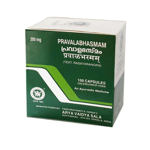 Правал Бхасма (PRAVAL BHASMAM) - источник кальция и магния из кораллов / 100 капс, KOTTAKKAL