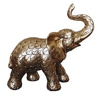 Фигурка Слон с поднятым хоботом из полистоуна (золотой), 20 × 11 × 19 см  СЛ015