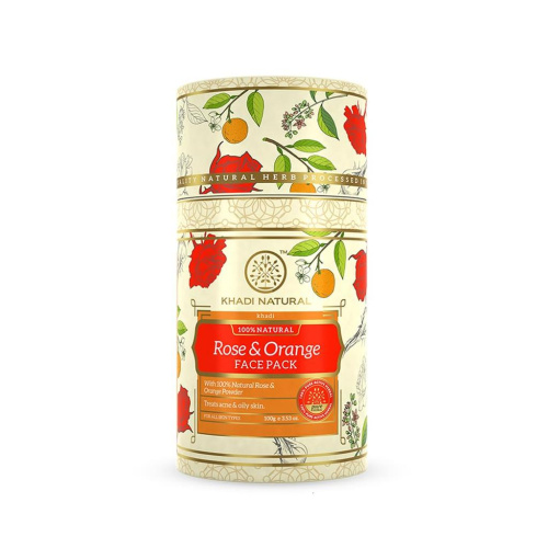 Маска для лица " Роза и Апельсин ", ( Rose & Orange Face Pack powder ) 100 гр Khadi Natural