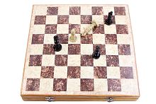 Шахматы ручной работы  (дерево+камень), 40 х 40 х 5,5 см., 16"  ИГШ003