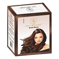 Хна для волос "Коричневый" (Brown) 6 пак. по 10 г, Sai Organic