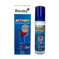 Акт Фаст (ActFast) - роликовый бальзам от головной боли, насмотрка, простуды / 10 г, Baraka