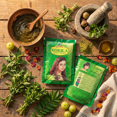 Хна для волос обогащенная экстрактами растений Kokila Hair Heena 60 гр фото 2