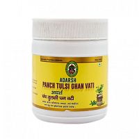 Панч Тулси Гхан Вати (Panch Tulsi) - при респираторных заболеваниях / 40 г (100 - 110 табл), Adarsh