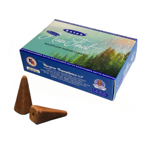 Благовония-конусы RAIN FOREST Backflow Dhoop Cones 10 шт., SATYA