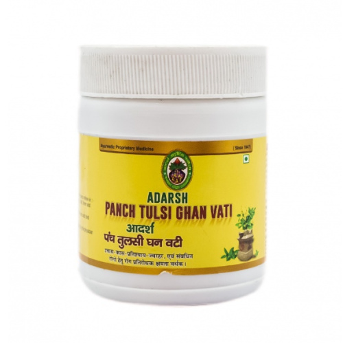 Панч Тулси Гхан Вати (Panch Tulsi) - при респираторных заболеваниях / 40 г (100 - 110 табл), Adarsh