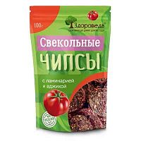 Свекольные чипсы (снеки) с ламинарией и аджикой 100 г, "Здороведа"