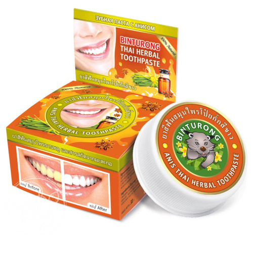 Тайская зубная паста с анисом (Anis Thai Herbal Toothpaste) 33гр., Binturong Тайская зубная паста с анисом (Anis Thai Herbal Toothpaste) 33гр., Binturong