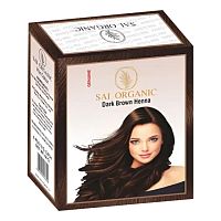 Хна для волос "Тёмно-коричневый" (Dark Brown) 6 пак. по 10 г, Sai Organi