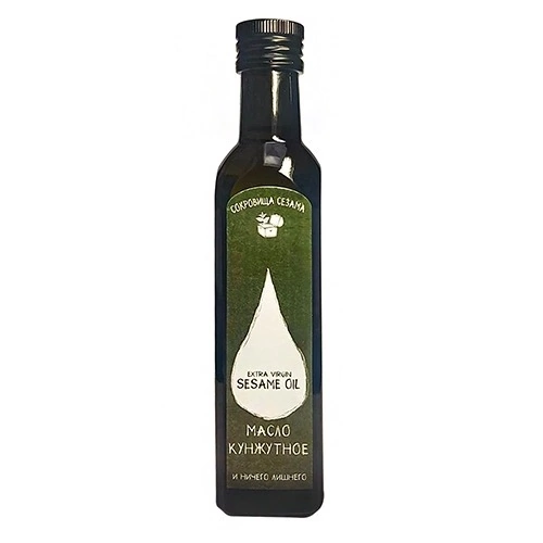 Масло кунжутное пищевое нерафинированное холодного отжима 250 мл, "Сокровища Сезама"
