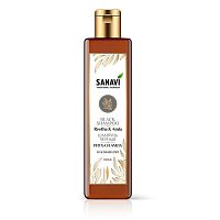 Шампунь от выпадения чёрный "Ритха и Амла" 200 мл, Sanavi