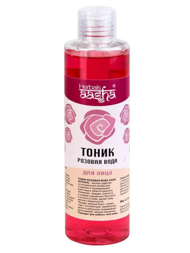 Тоник для лица Розовая вода натуральная 200мл., Aasha Herbals