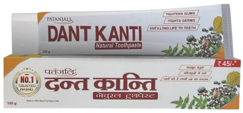 Зубная паста "Дэнт Канти Hатуральная" (Dant Kanti Natural Toothpaste) 100 г, Patanjali фото 2