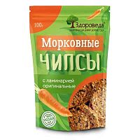 Морковные чипсы (снеки) с ламинарией оригинальные 100 г, "Здороведа"