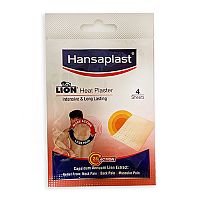 Пластырь согревающий (Lion Heat plaster) - от боли в спине, суставах и мышцах / 4 шт., Hansaplast