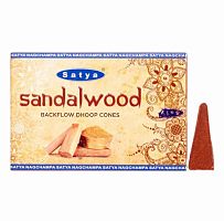 Благовония-конусы "Sandalwood Backflow Dhoop Cones" (Сандаловое дерево) 10 шт., SATYA