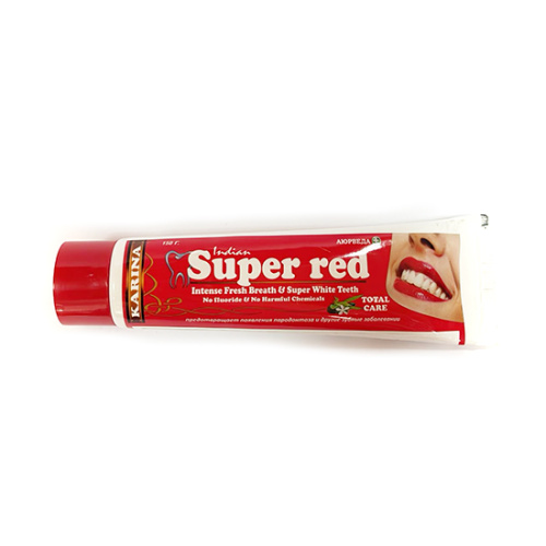 Зубная паста "Красная" (Indian Super Red) 150 г, KARINA