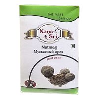 Мускатный орех целый (Nutmeg) 100 г, Nano Sri