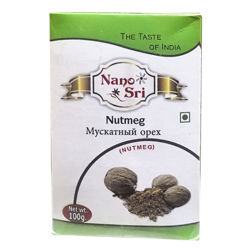 Мускатный орех целый (Nutmeg) 100 г, Nano Sri