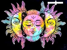 Панно цветное мягкое N48 Луна в солнце