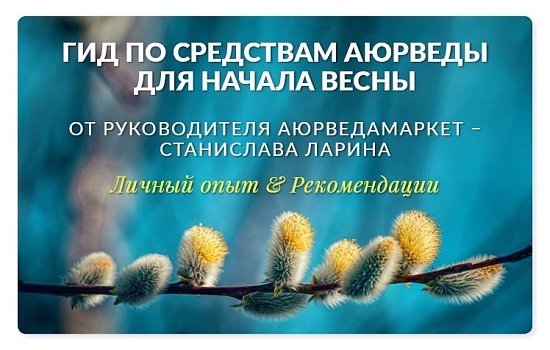 ГИД ПО СРЕДСТВАМ АЮРВЕДЫ ДЛЯ НАЧАЛА ВЕСНЫ от руководителя Аюрведамаркет - Станислава Ларина. Личный опыт &amp; Рекомендации