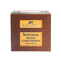 Краска для волос натуральная "Тёмно-коричневая" (Dark Brown) 100 г, Indian Khadi