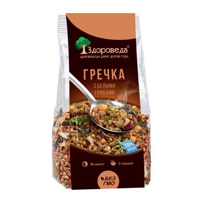 Гречка с белыми грибами 250 г, "Здороведа"