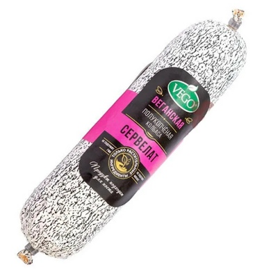 Колбаса веганская варёно-копчёная "Сервелат фирменный" 250 г, VEGO