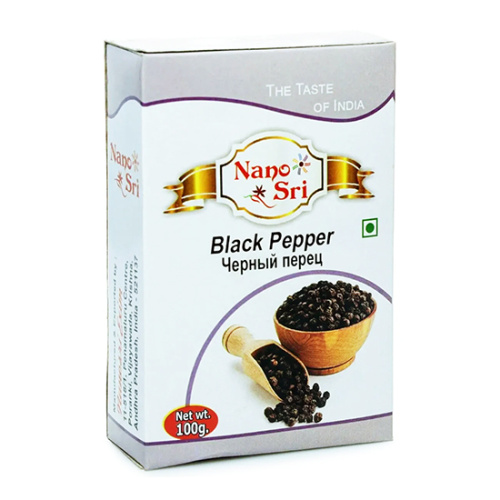 Чёрный перец горошек (Black pepper) 100 г, Nano Sri
