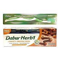 Зубная паста "Гвоздика" (Herb'l Clove) 150 г + зубная щётка, Dabur