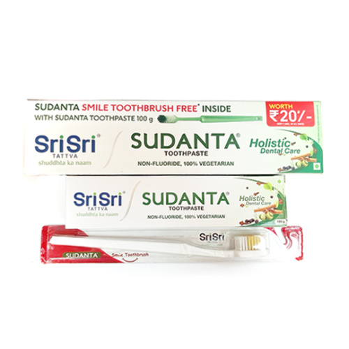 Зубная паста "Суданта" (Sudanta) 100 г + зубная щетка, Sri Sri Tattva Зубная паста "Суданта" (Sudanta) 100 г + зубная щетка, Sri Sri Tattva